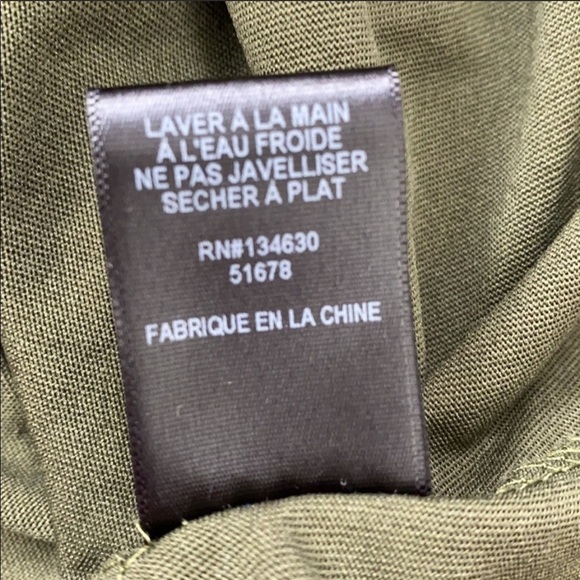 ANTHROPOLOGIE Sunday in Brooklyn Olive Off Shoulder Dress Casual Tie Waist SP - Picture 8 of 8